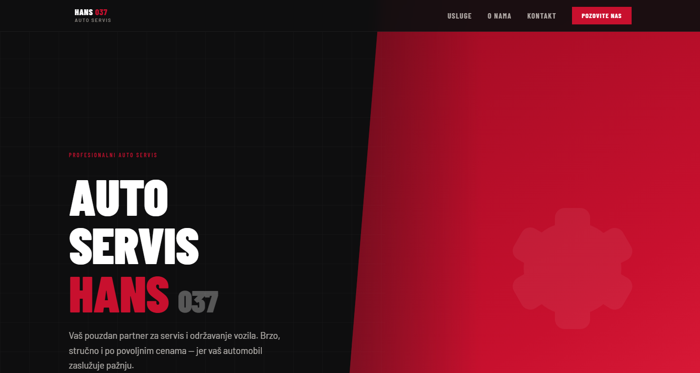 Auto Servis Hans website preview