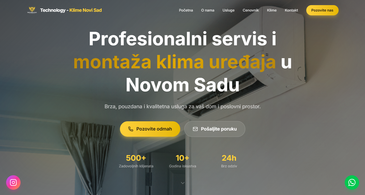 Servis Klima Novi Sad website preview